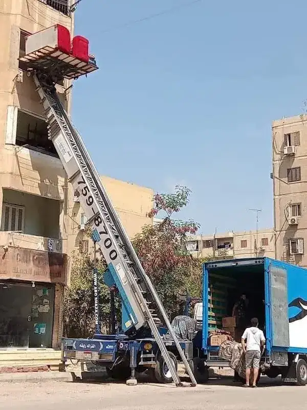 Furniture Moving Company in Nasr City, New Cairo, Madinaty, and Furniture Hoisting Crane services in Zahraa Nasr City.