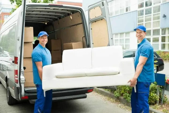 Moving luggage and lifting the winch of Al-Buhairi Furniture Transport Company